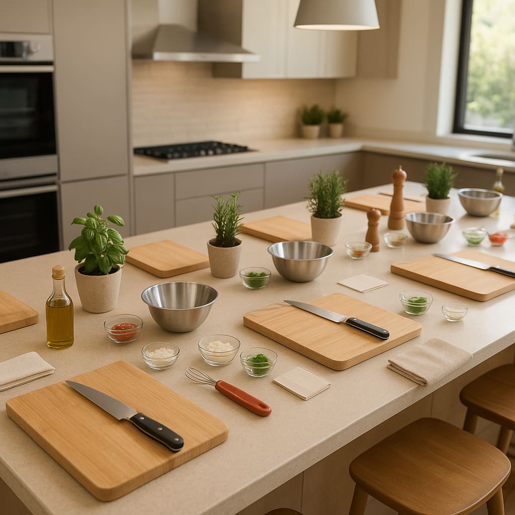 Küchenstationen für Teamkochen